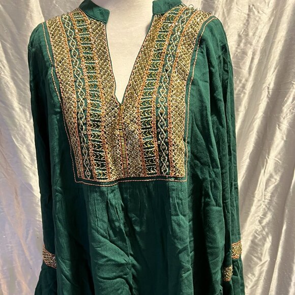 A Beautiful Soul Tops - Slightly Worn A Beautiful Soul Green & Gold Tunic Sz 1X